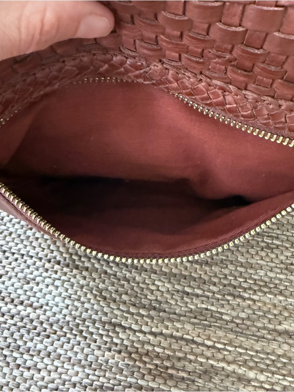 Woven Leather Crossbody Bag - Brown - Picture 5 of 8